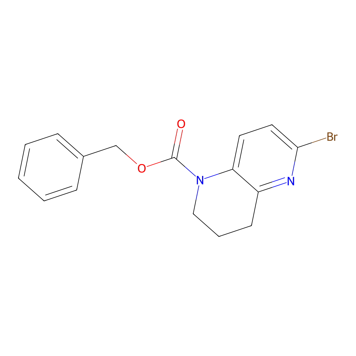 Benzyl 6-bromo-1,2,3,4-tetrahydro-1,5-naphthyridine-1-carboxylate molecular structure, CAS 2680747-94-6