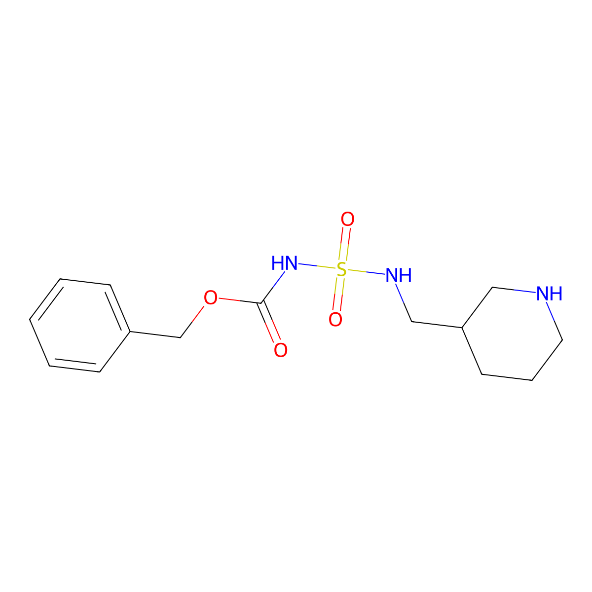 benzyl N-{[(piperidin-3-yl)methyl]sulfamoyl}carbamate molecular structure, CAS 2680747-97-9