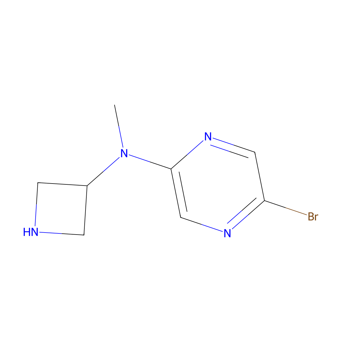 N-(azetidin-3-yl)-5-bromo-N-methylpyrazin-2-amine molecular structure, CAS 2680748-03-0