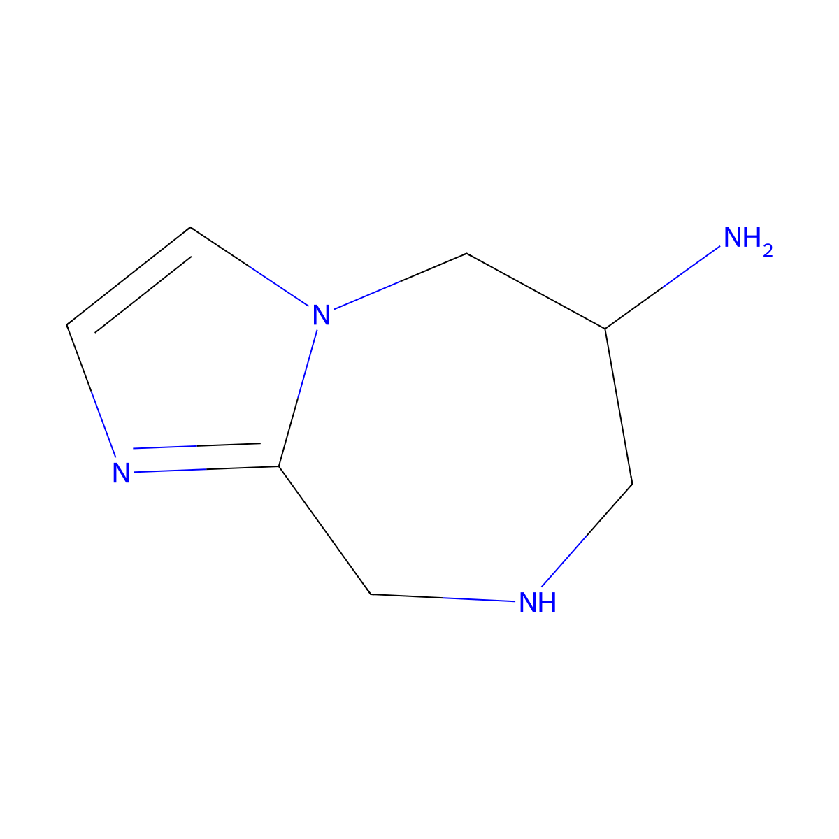 5H,6H,7H,8H,9H-imidazo[1,2-a][1,4]diazepin-6-amine molecular structure, CAS 2680748-13-2