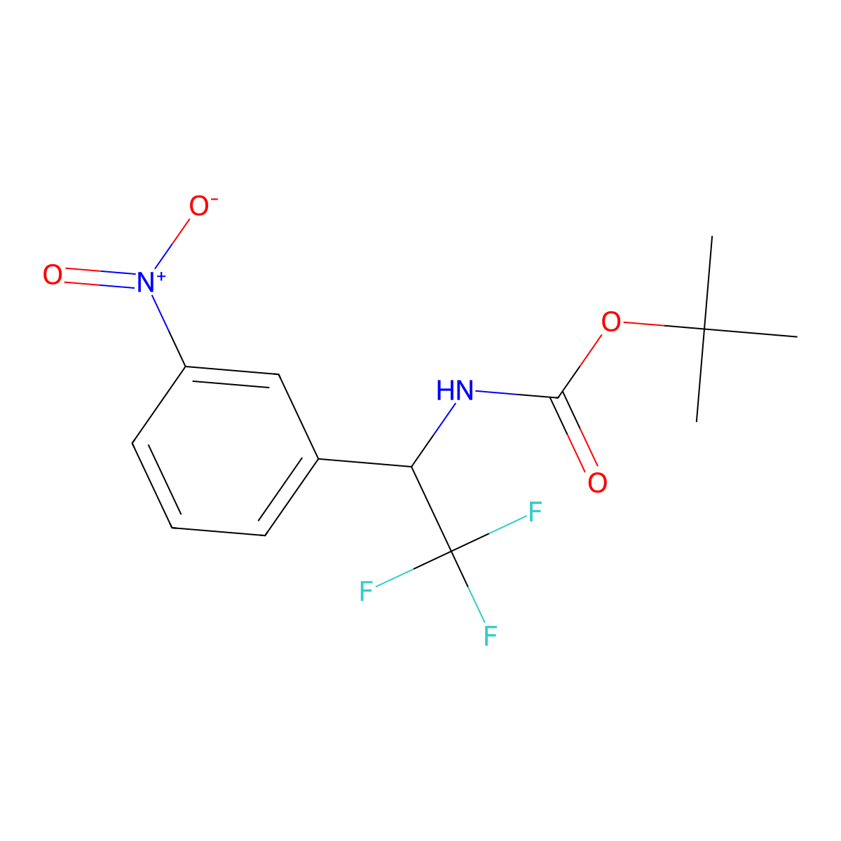 tert-butyl N-[2,2,2-trifluoro-1-(3-nitrophenyl)ethyl]carbamate molecular structure, CAS 2680748-16-5