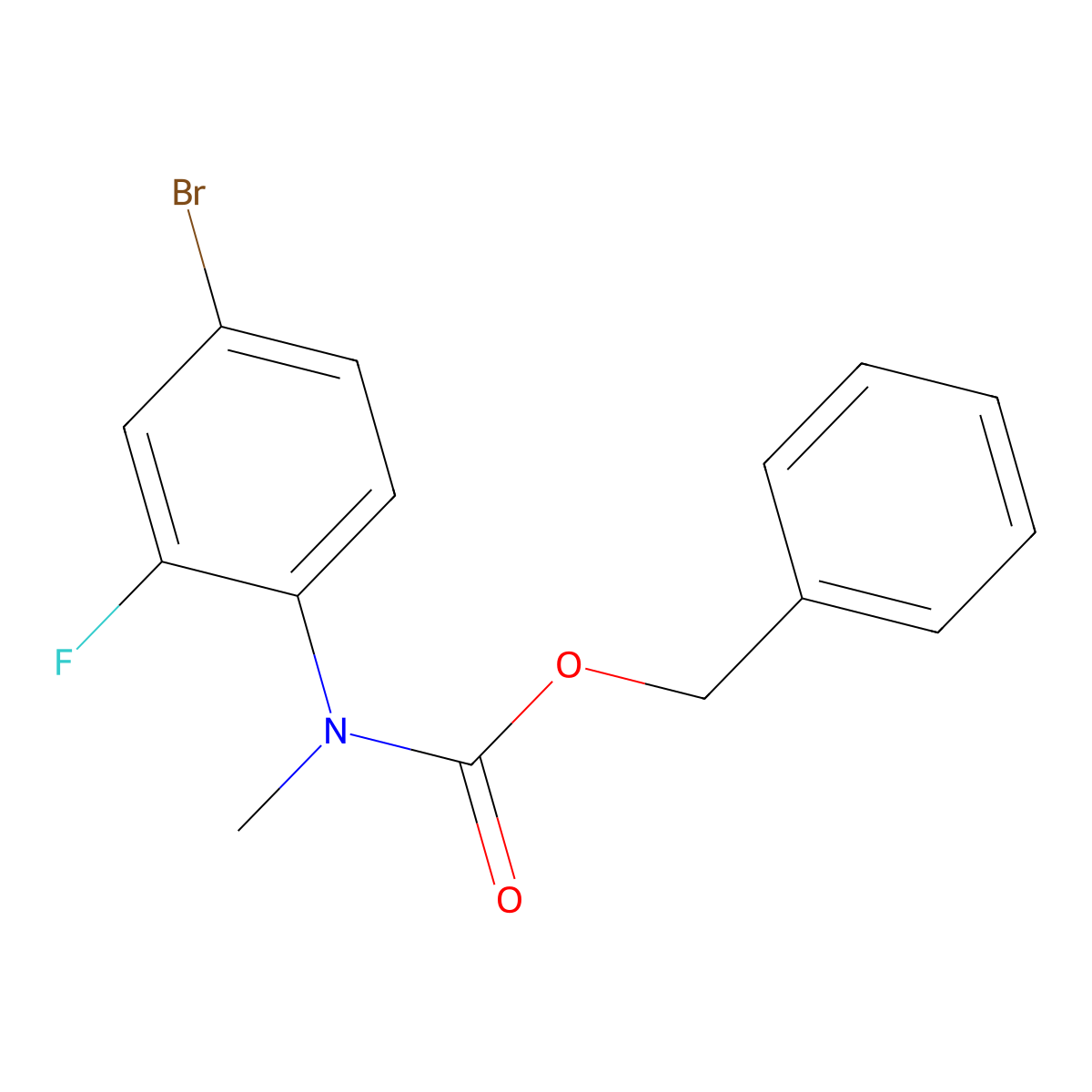 benzyl N-(4-bromo-2-fluorophenyl)-N-methylcarbamate molecular structure, CAS 2680748-20-1