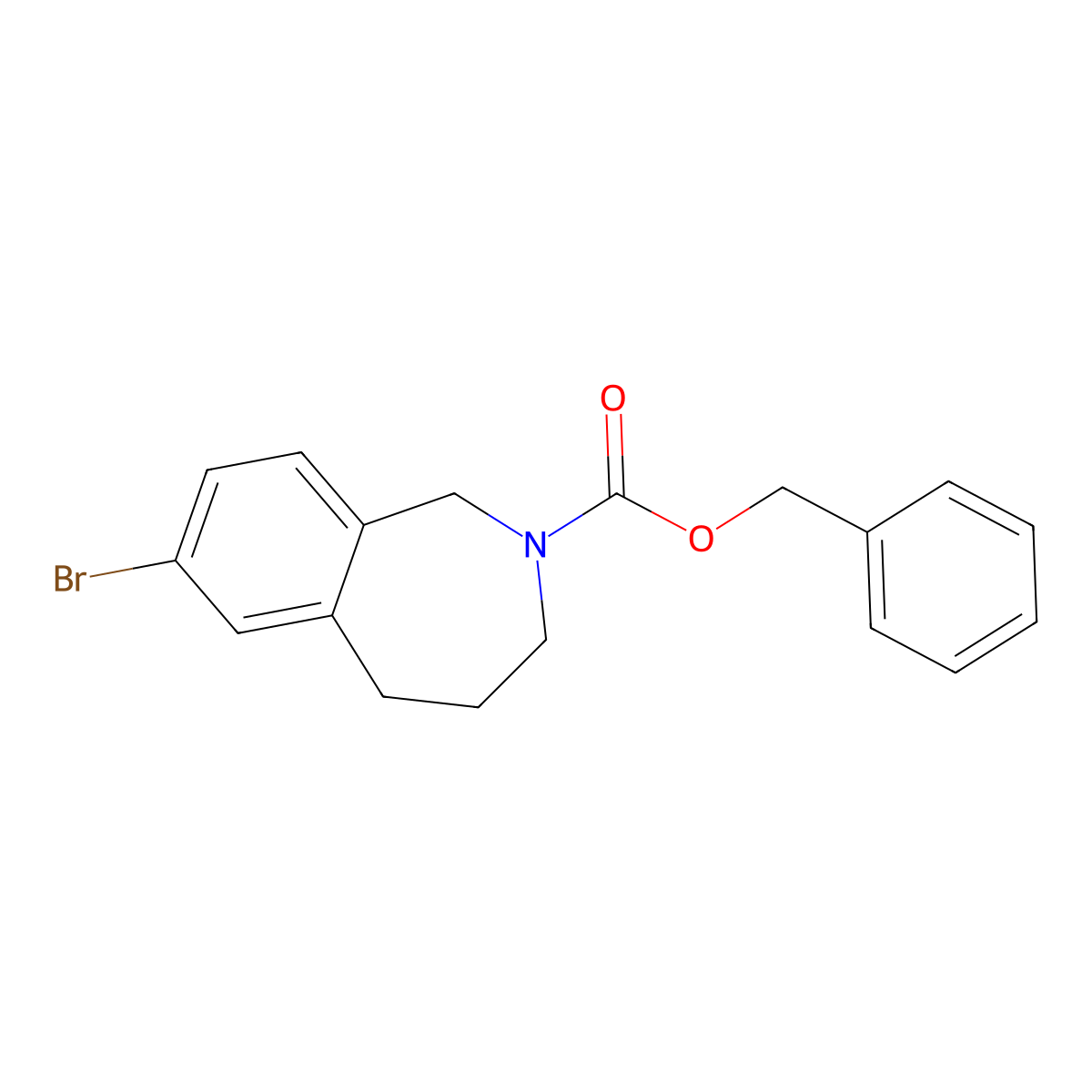 benzyl 7-bromo-2,3,4,5-tetrahydro-1H-2-benzazepine-2-carboxylate molecular structure, CAS 2680748-33-6
