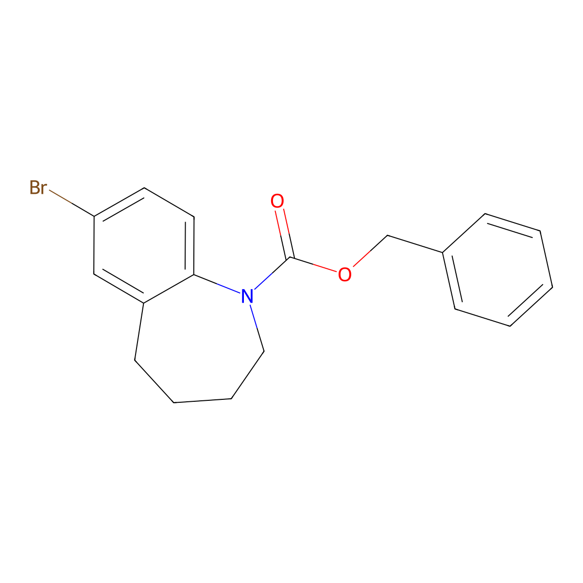 benzyl 7-bromo-2,3,4,5-tetrahydro-1H-1-benzazepine-1-carboxylate molecular structure, CAS 2680748-39-2