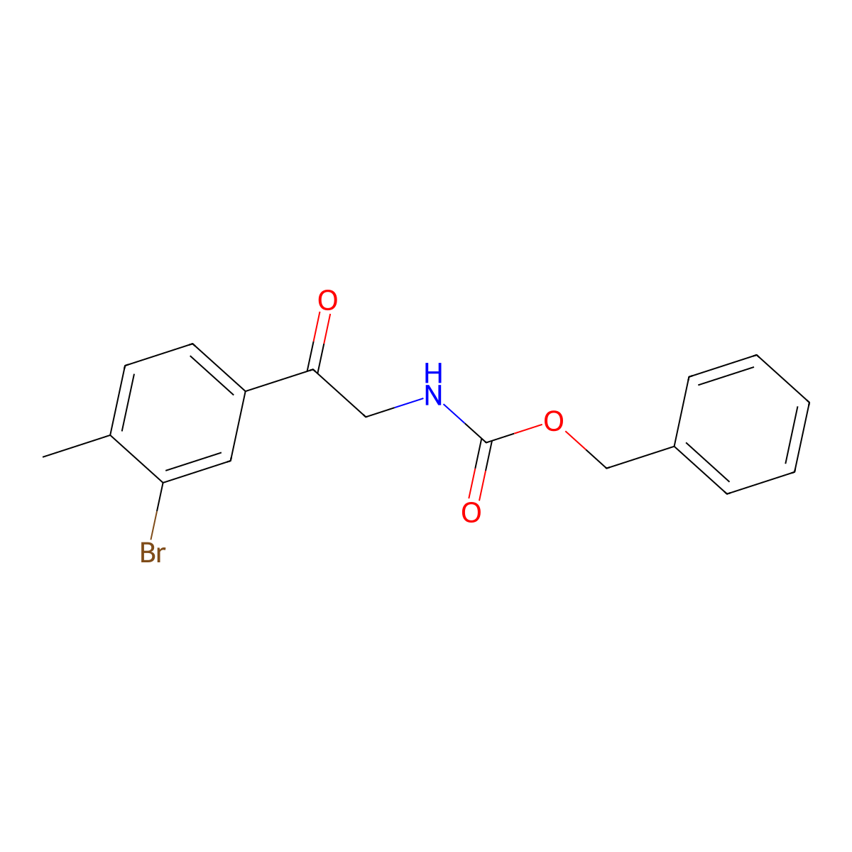 benzyl N-[2-(3-bromo-4-methylphenyl)-2-oxoethyl]carbamate molecular structure, CAS 2680748-40-5
