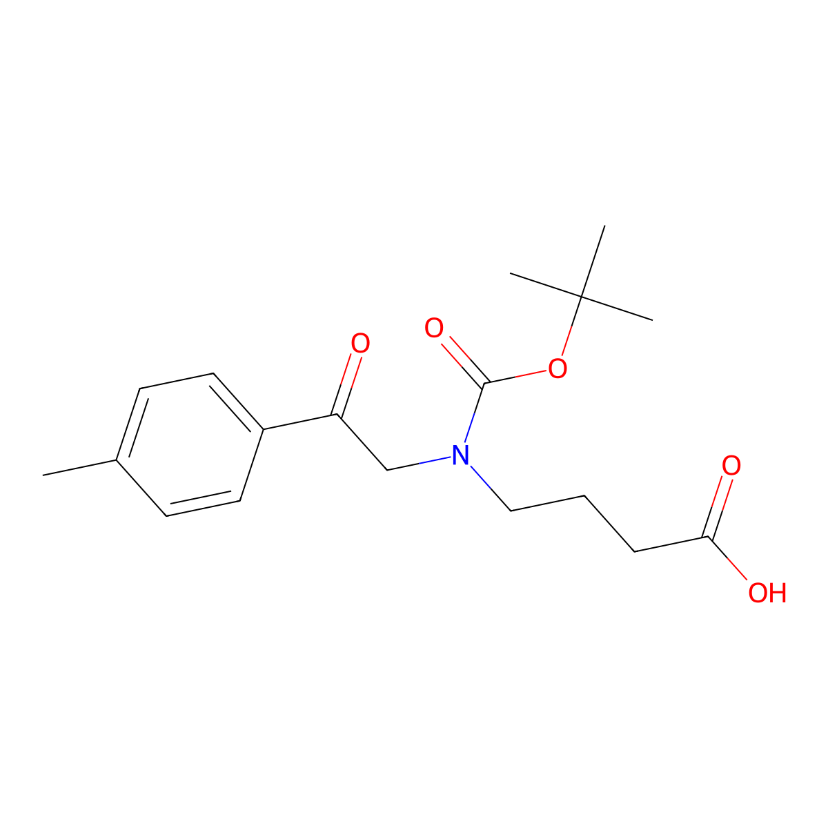 4-{[(Tert-butoxy)carbonyl][2-(4-methylphenyl)-2-oxoethyl]amino}butanoic acid molecular structure, CAS 2680748-43-8