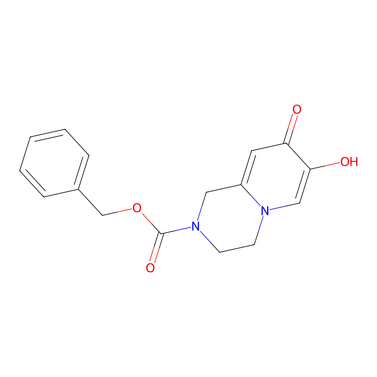 benzyl 7-hydroxy-8-oxo-1H,2H,3H,4H,8H-pyrido[1,2-a]pyrazine-2-carboxylate molecular structure, CAS 2680748-44-9