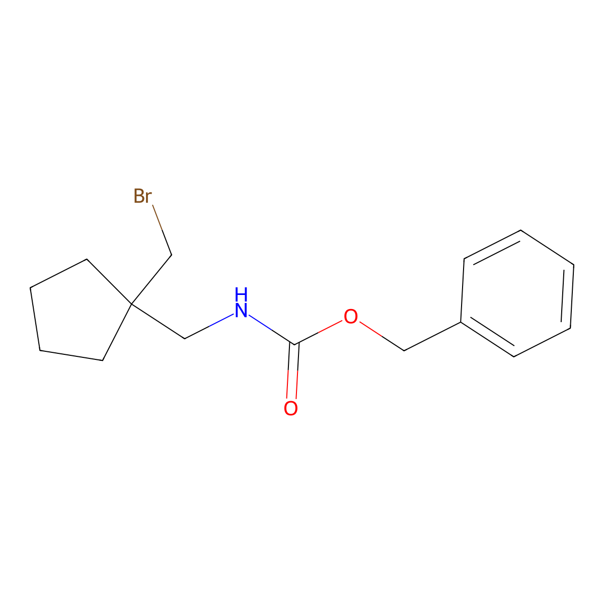 benzyl N-{[1-(bromomethyl)cyclopentyl]methyl}carbamate molecular structure, CAS 2680748-46-1