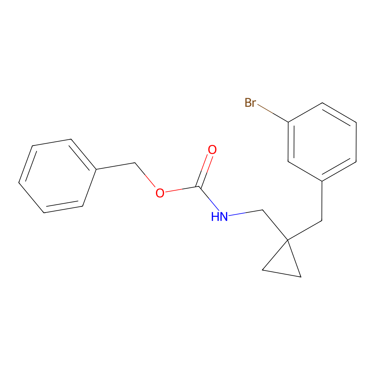benzyl N-({1-[(3-bromophenyl)methyl]cyclopropyl}methyl)carbamate molecular structure, CAS 2680748-49-4