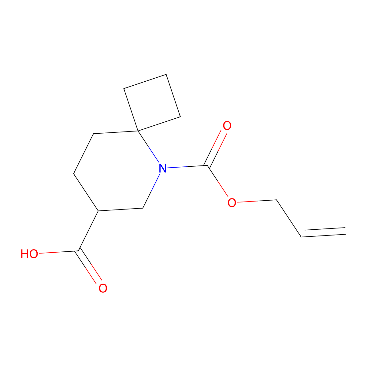 5-[(Prop-2-en-1-yloxy)carbonyl]-5-azaspiro[3.5]nonane-7-carboxylic acid molecular structure, CAS 2680748-60-9