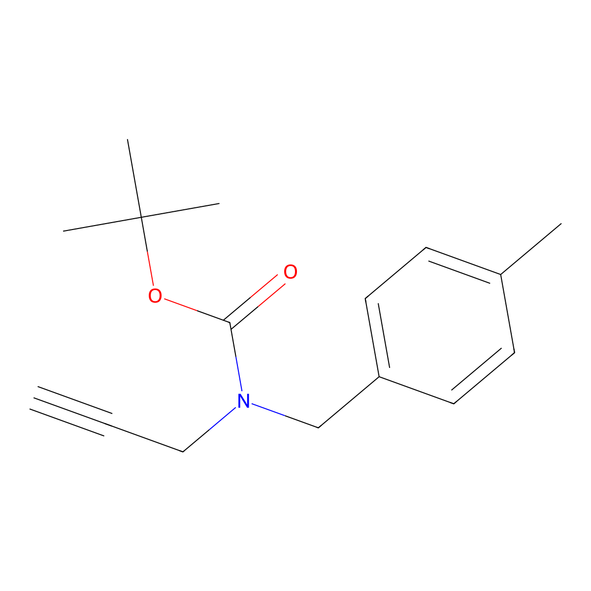 tert-butyl N-[(4-methylphenyl)methyl]-N-(prop-2-yn-1-yl)carbamate molecular structure, CAS 2680748-68-7