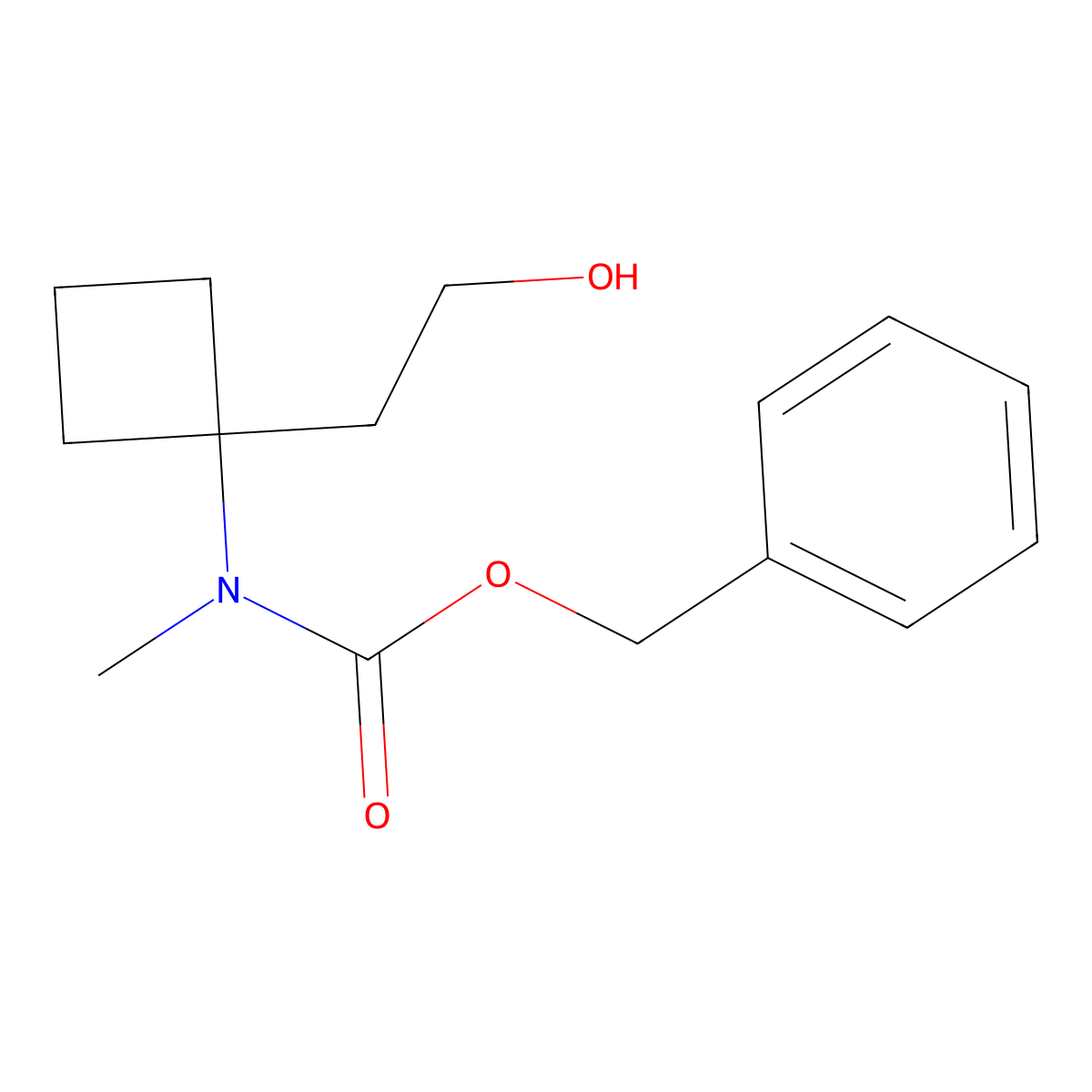 benzyl N-[1-(2-hydroxyethyl)cyclobutyl]-N-methylcarbamate molecular structure, CAS 2680748-72-3