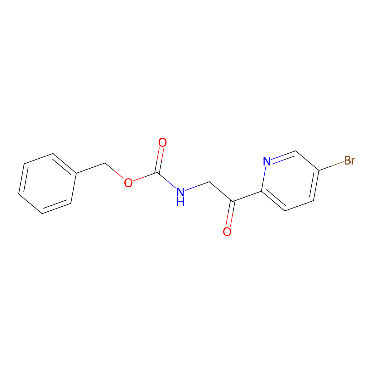 benzyl N-[2-(5-bromopyridin-2-yl)-2-oxoethyl]carbamate molecular structure, CAS 2680748-76-7