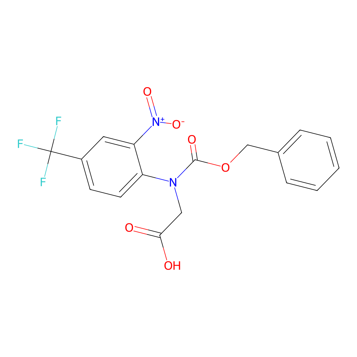 2-{[(Benzyloxy)carbonyl][2-nitro-4-(trifluoromethyl)phenyl]amino}acetic acid molecular structure, CAS 2680748-78-9