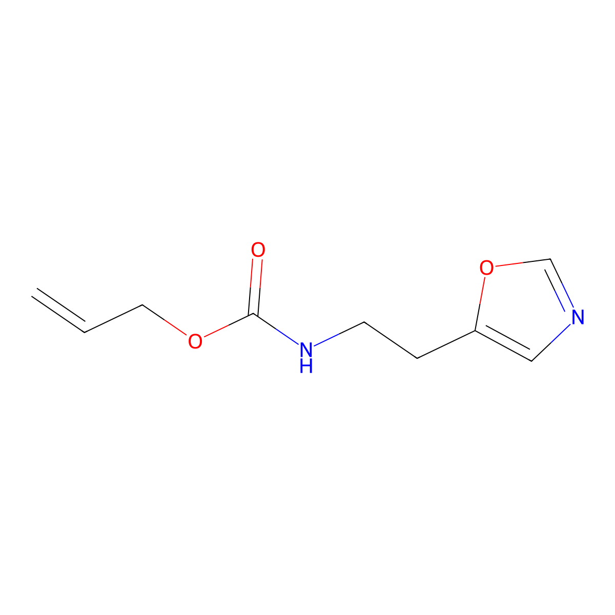prop-2-en-1-yl N-[2-(1,3-oxazol-5-yl)ethyl]carbamate molecular structure, CAS 2680748-83-6
