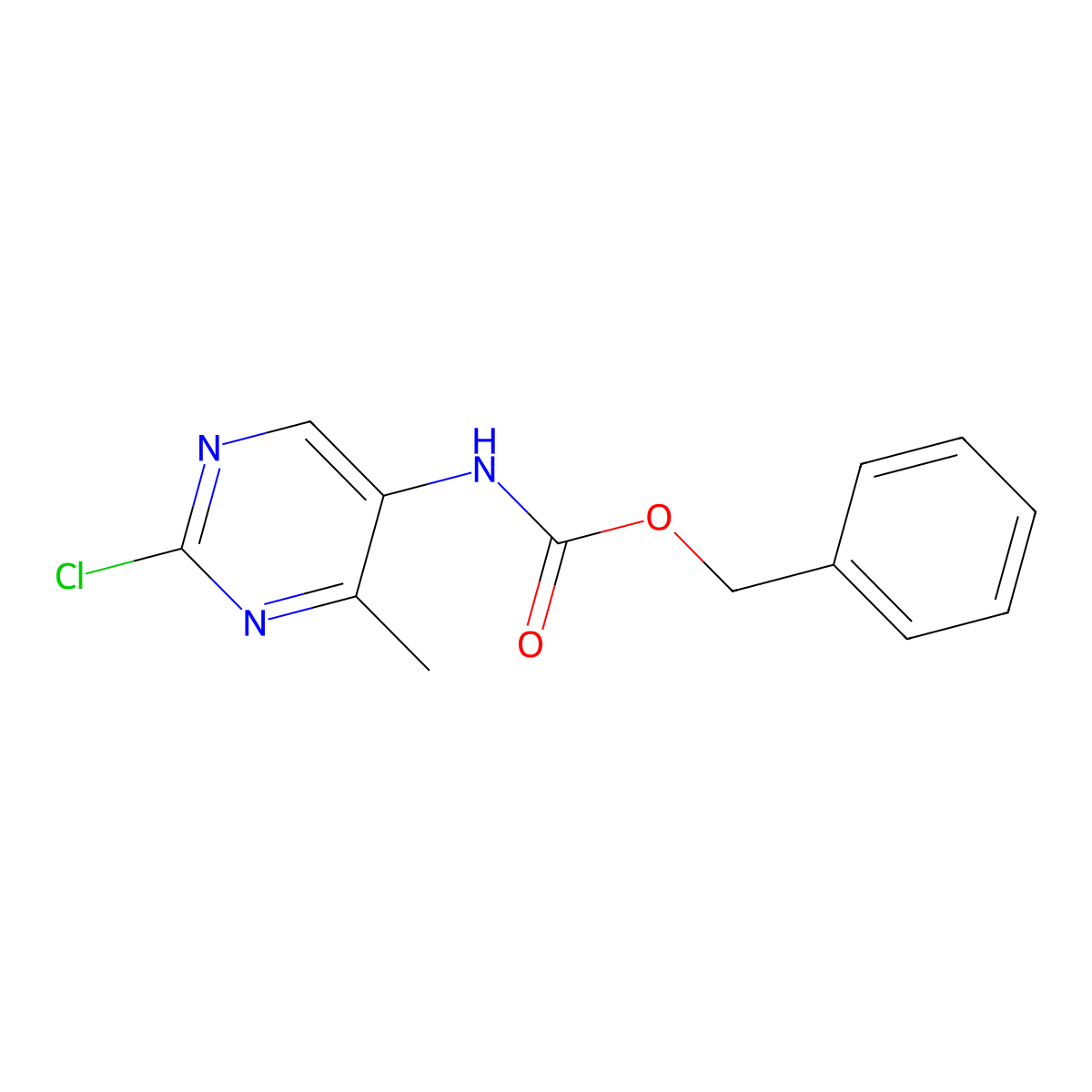 benzyl N-(2-chloro-4-methylpyrimidin-5-yl)carbamate molecular structure, CAS 2680748-85-8