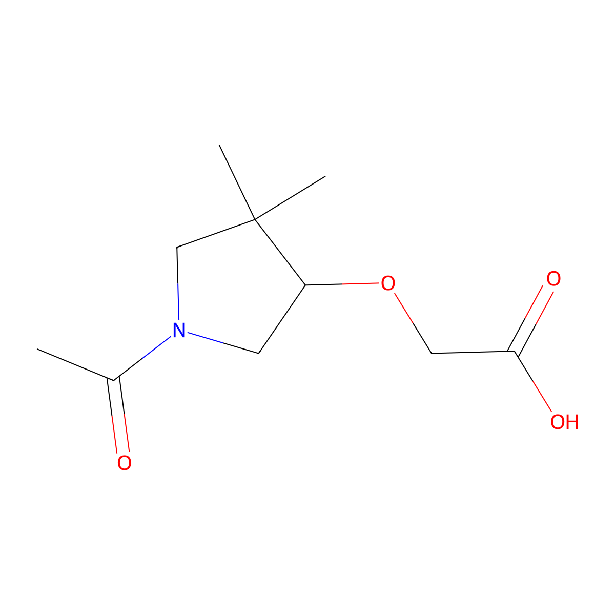 2-[(1-Acetyl-4,4-dimethylpyrrolidin-3-yl)oxy]acetic acid molecular structure, CAS 2680749-04-4