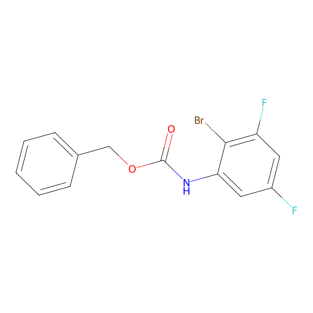 benzyl N-(2-bromo-3,5-difluorophenyl)carbamate molecular structure, CAS 2680749-08-8