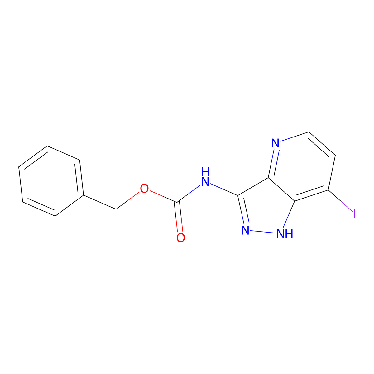 benzyl N-{7-iodo-1H-pyrazolo[4,3-b]pyridin-3-yl}carbamate molecular structure, CAS 2680749-19-1