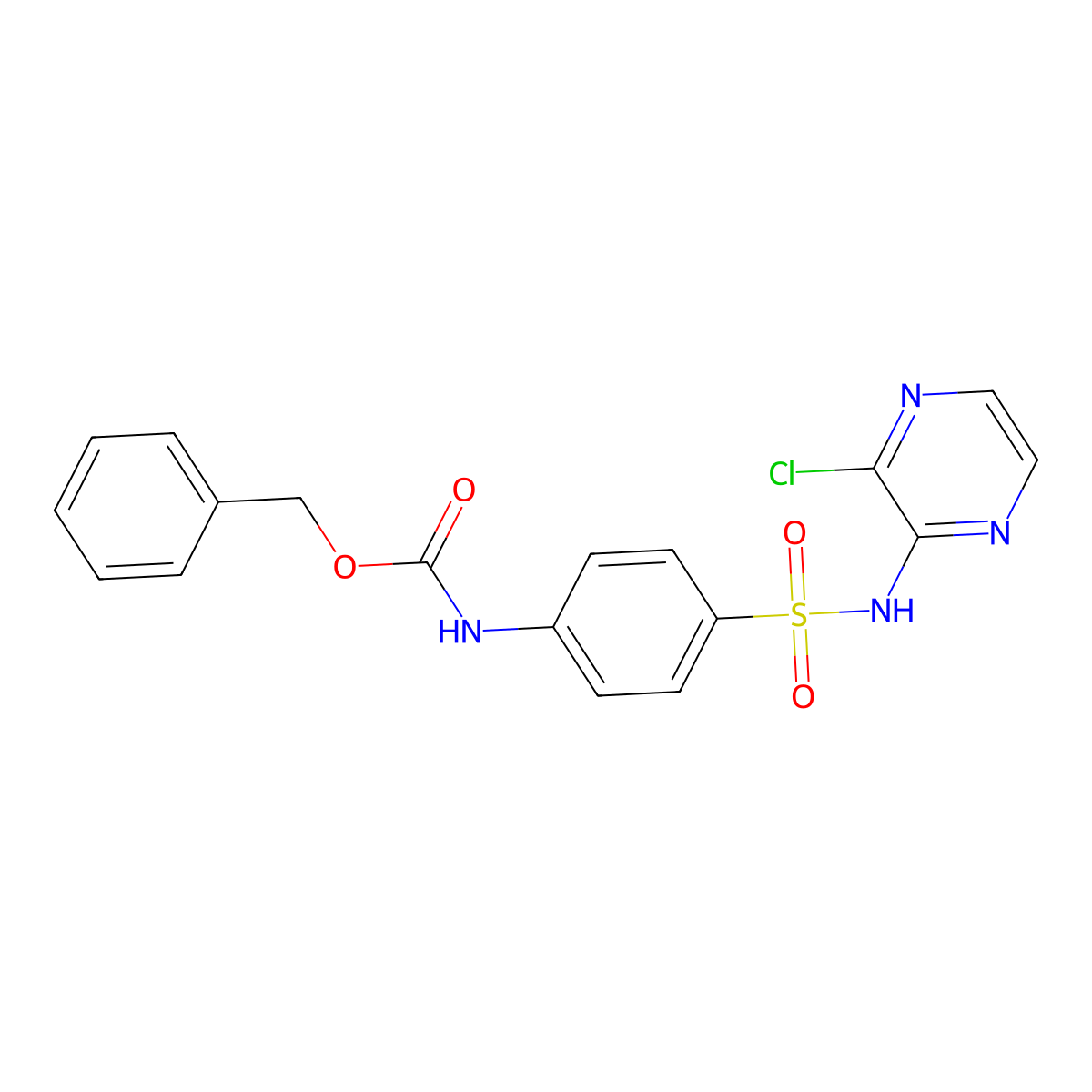 benzyl N-{4-[(3-chloropyrazin-2-yl)sulfamoyl]phenyl}carbamate molecular structure, CAS 2680749-30-6