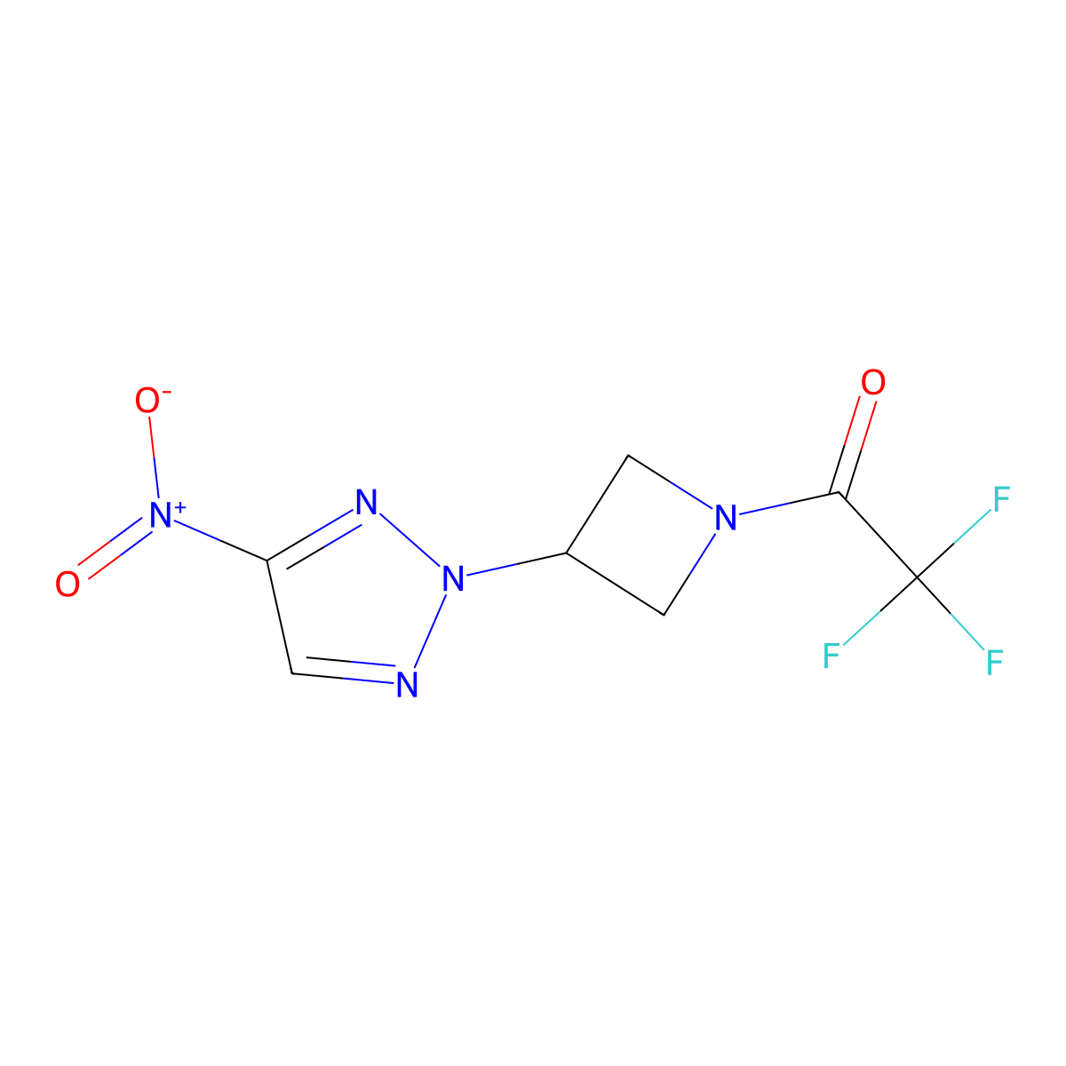 2,2,2-trifluoro-1-[3-(4-nitro-2H-1,2,3-triazol-2-yl)azetidin-1-yl]ethan-1-one molecular structure, CAS 2680749-32-8