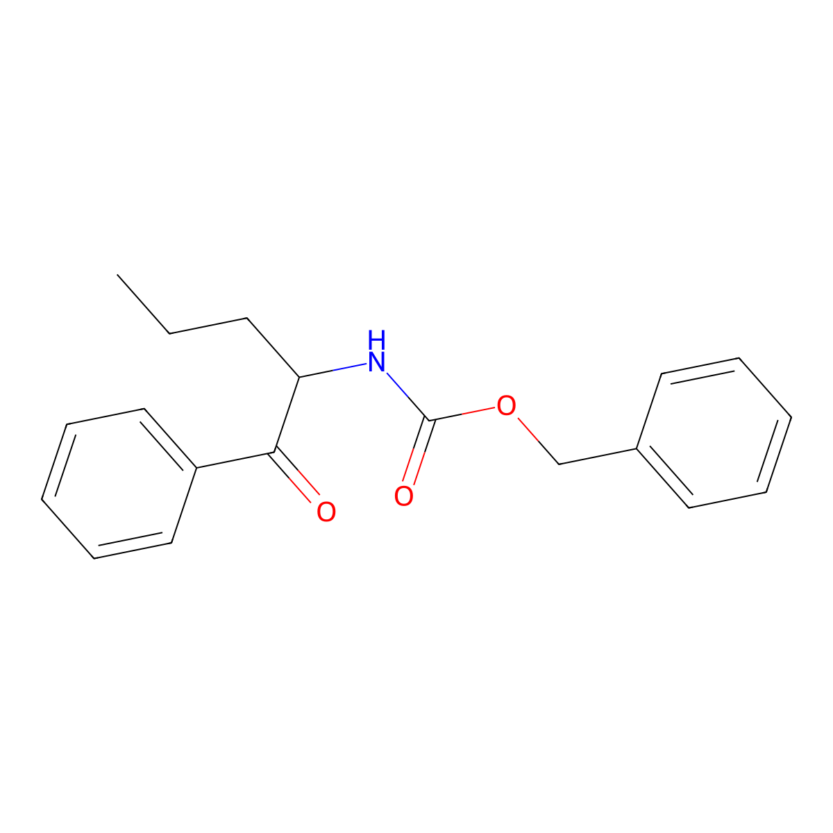 benzyl N-(1-oxo-1-phenylpentan-2-yl)carbamate molecular structure, CAS 2680749-42-0