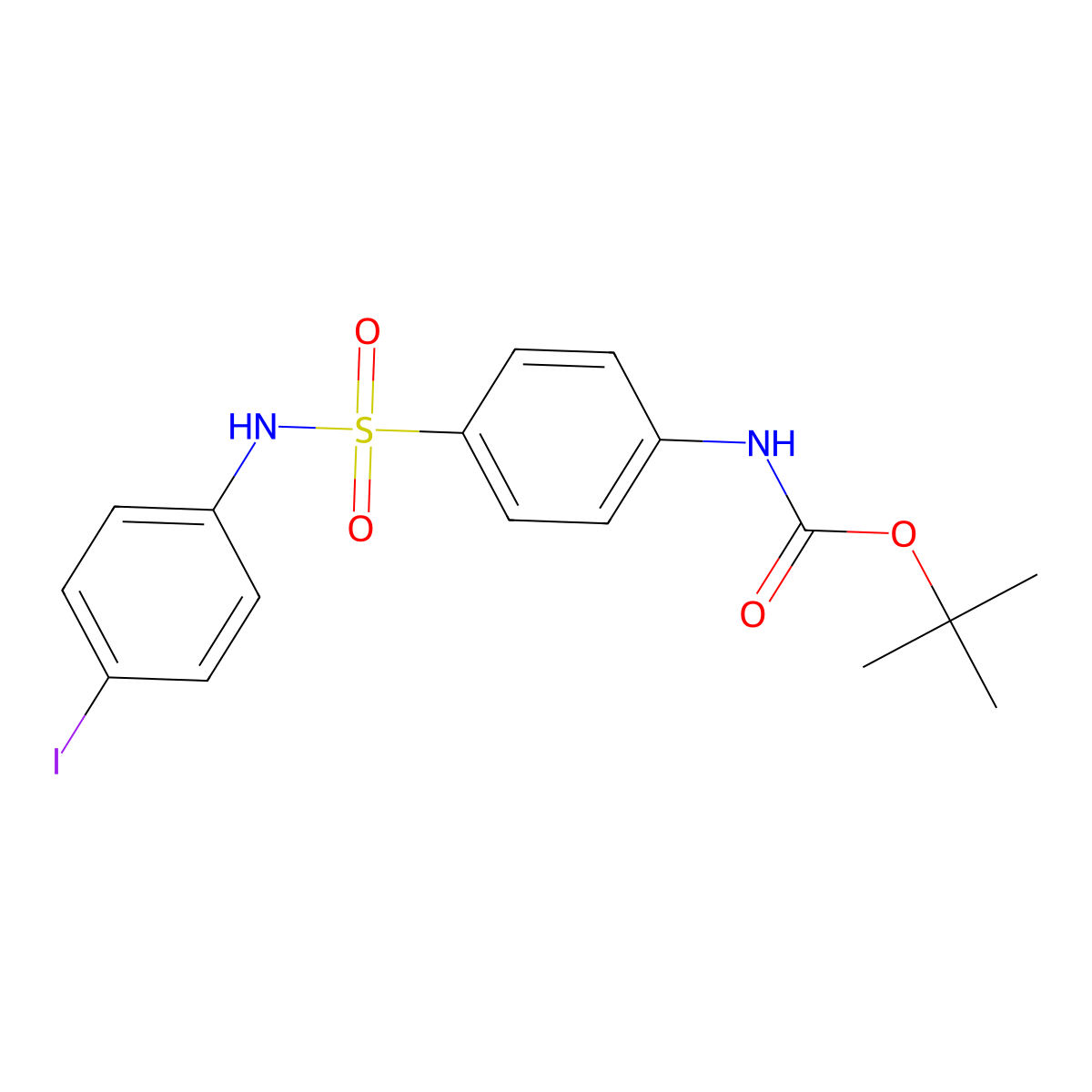 tert-butyl N-{4-[(4-iodophenyl)sulfamoyl]phenyl}carbamate molecular structure, CAS 2680749-50-0