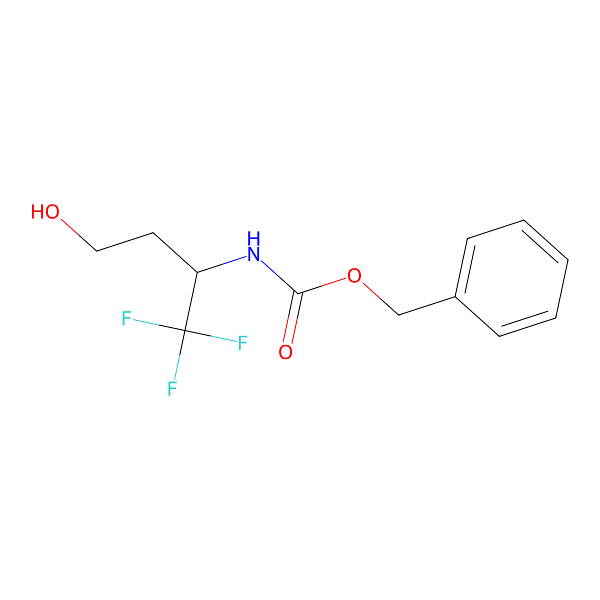 benzyl N-(1,1,1-trifluoro-4-hydroxybutan-2-yl)carbamate molecular structure, CAS 2680749-59-9