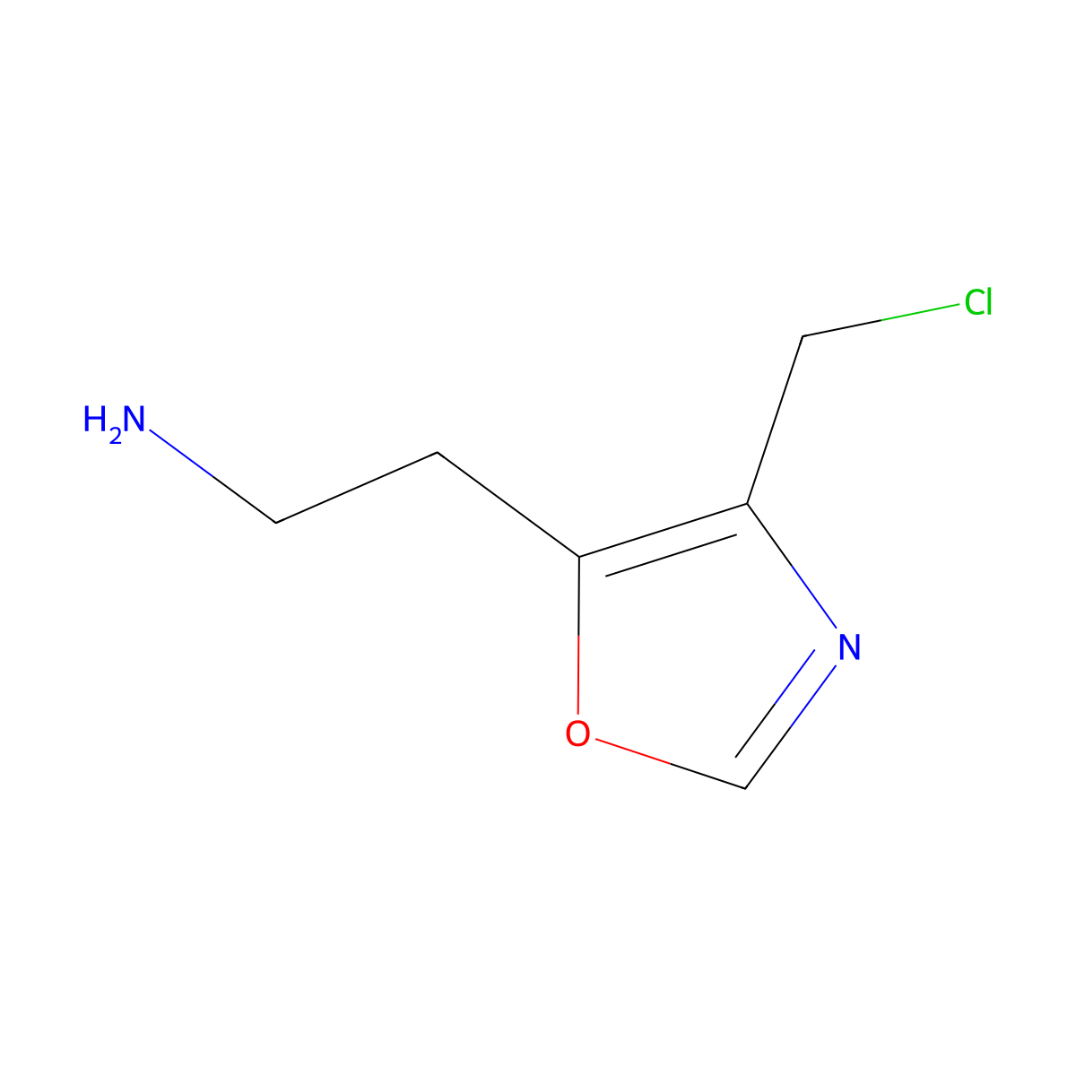 2-[4-(Chloromethyl)-1,3-oxazol-5-yl]ethan-1-amine molecular structure, CAS 2680749-74-8