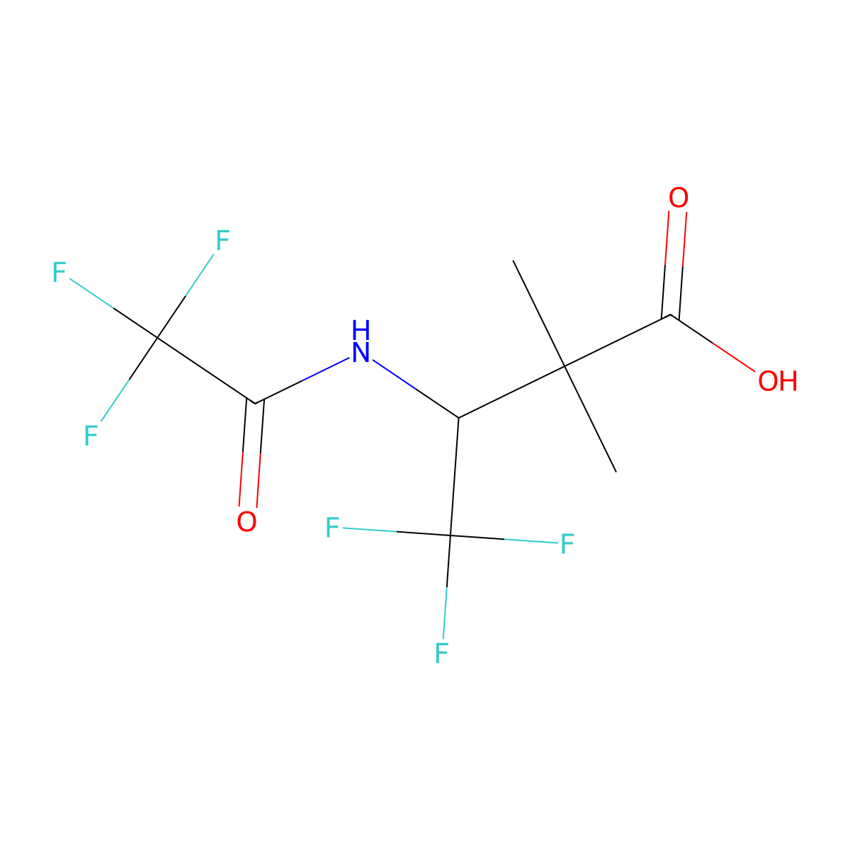 4,4,4-Trifluoro-2,2-dimethyl-3-(trifluoroacetamido)butanoic acid molecular structure, CAS 2680749-76-0