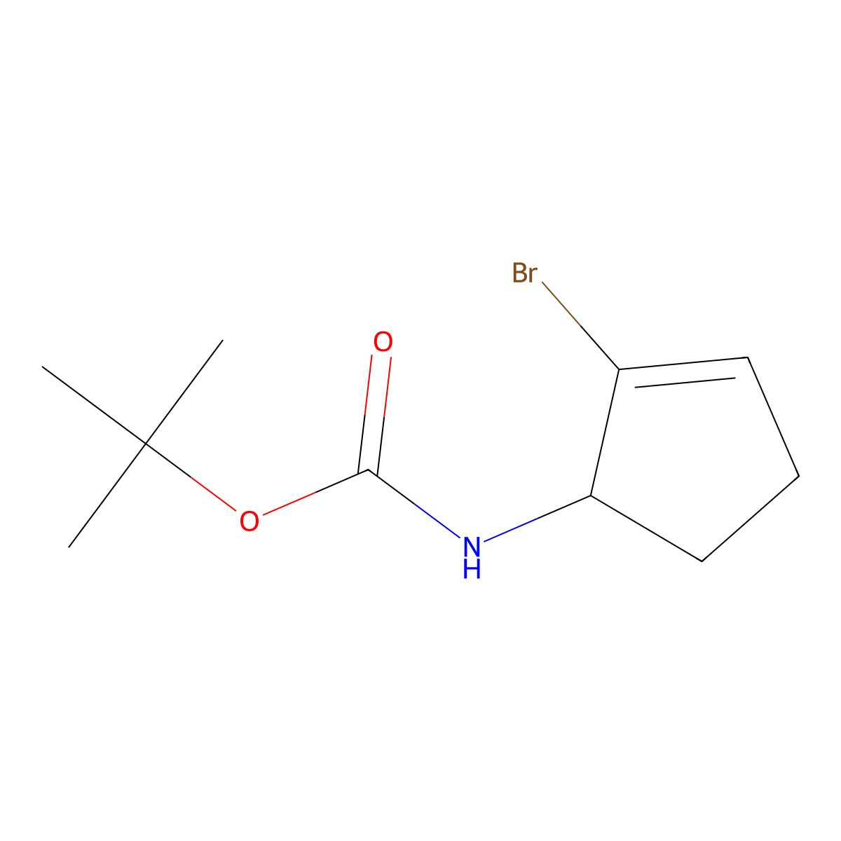 tert-butyl N-(2-bromocyclopent-2-en-1-yl)carbamate molecular structure, CAS 2680749-82-8