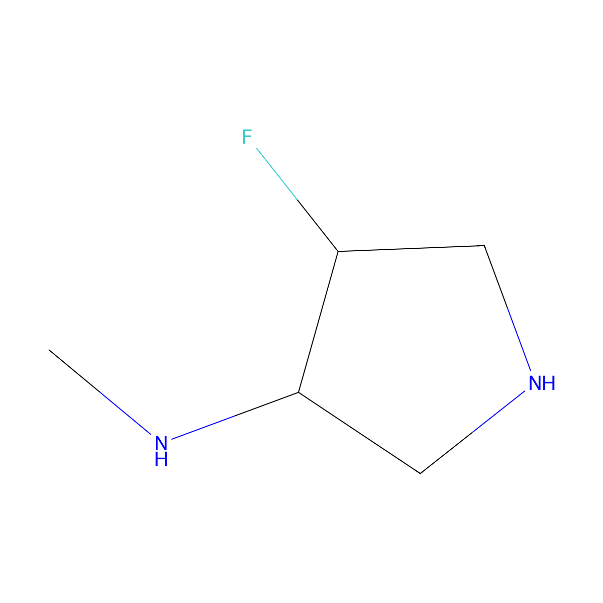 4-fluoro-N-methylpyrrolidin-3-amine molecular structure, CAS 2680749-85-1
