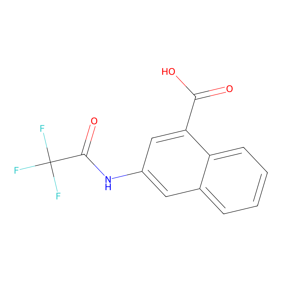3-(2,2,2-Trifluoroacetamido)naphthalene-1-carboxylic acid molecular structure, CAS 2680749-88-4