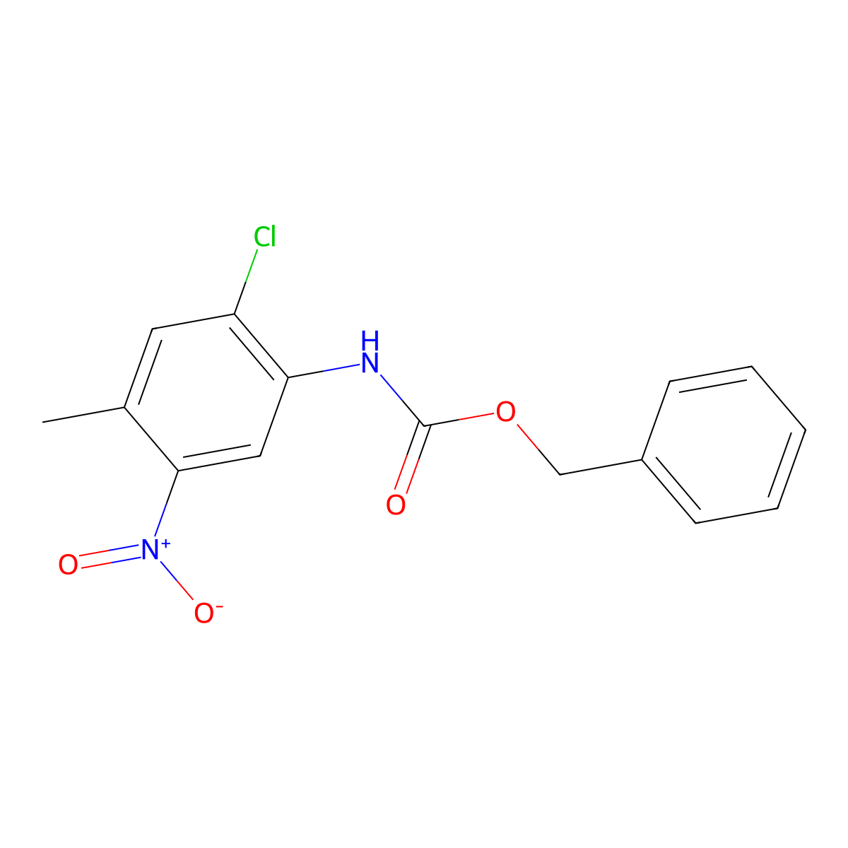 benzyl N-(2-chloro-4-methyl-5-nitrophenyl)carbamate molecular structure, CAS 2680749-93-1