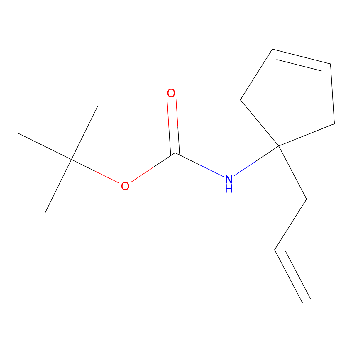 tert-butyl N-[1-(prop-2-en-1-yl)cyclopent-3-en-1-yl]carbamate molecular structure, CAS 2680749-95-3