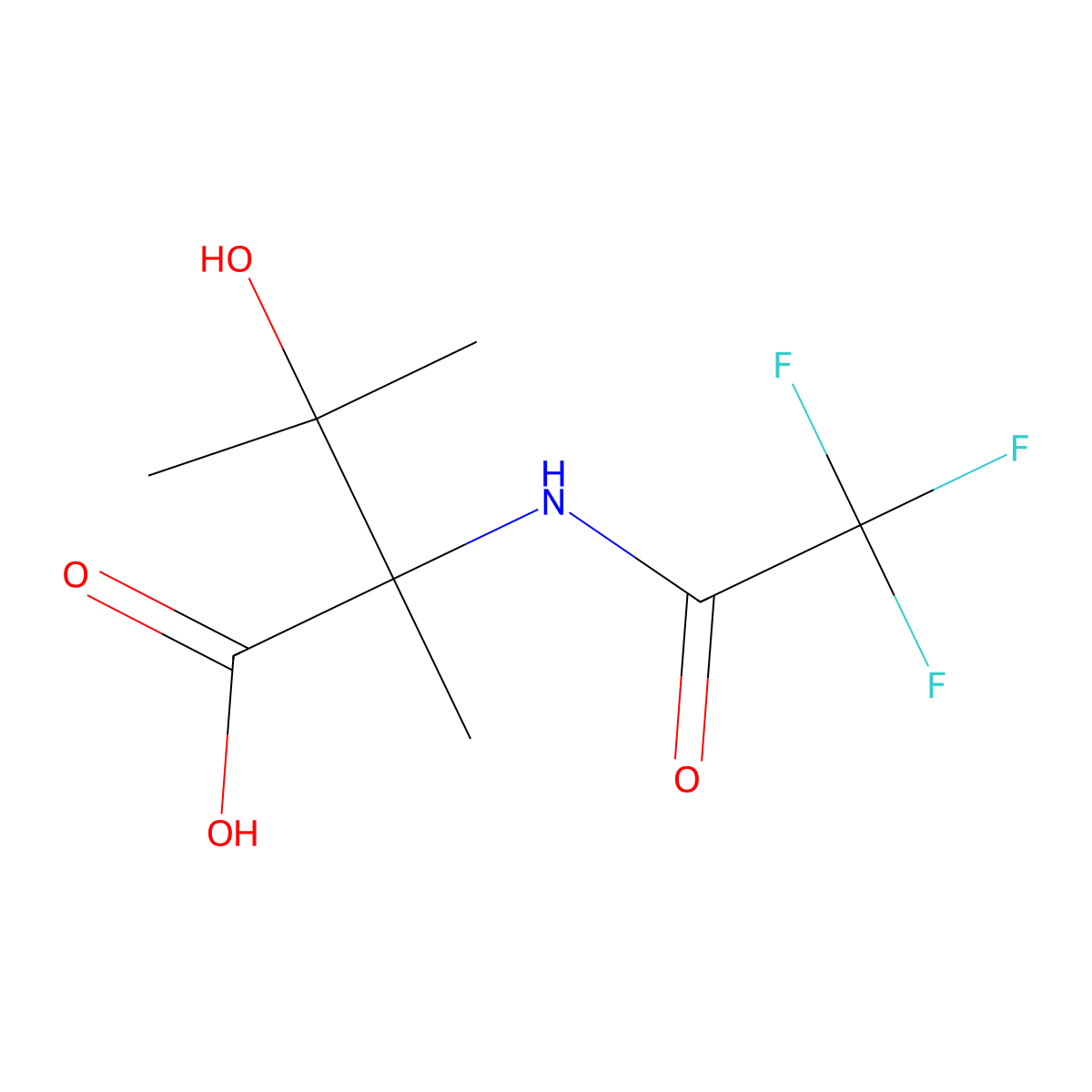 3-Hydroxy-2,3-dimethyl-2-(trifluoroacetamido)butanoic acid molecular structure, CAS 2680750-04-1