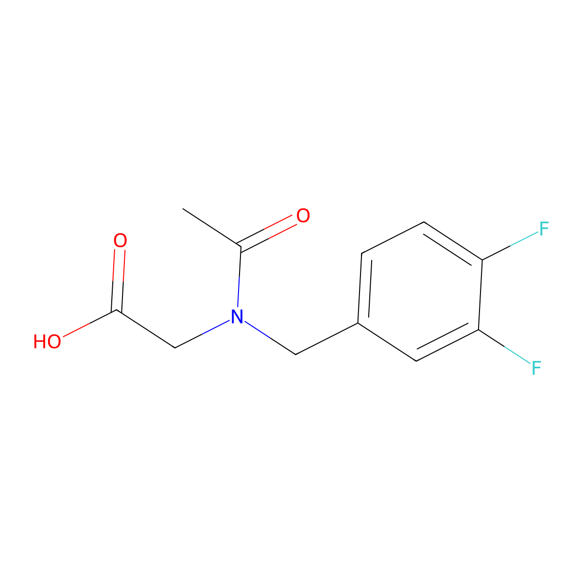 2-{N-[(3,4-difluorophenyl)methyl]acetamido}acetic acid molecular structure, CAS 2680750-07-4