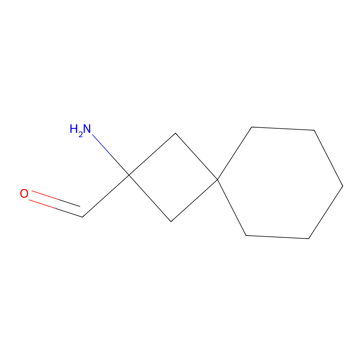 2-Aminospiro[3.5]nonane-2-carbaldehyde molecular structure, CAS 2680750-10-9