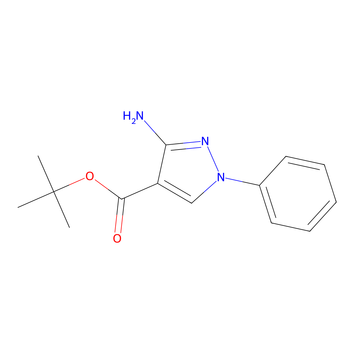 tert-butyl 3-amino-1-phenyl-1H-pyrazole-4-carboxylate molecular structure, CAS 2680750-11-0