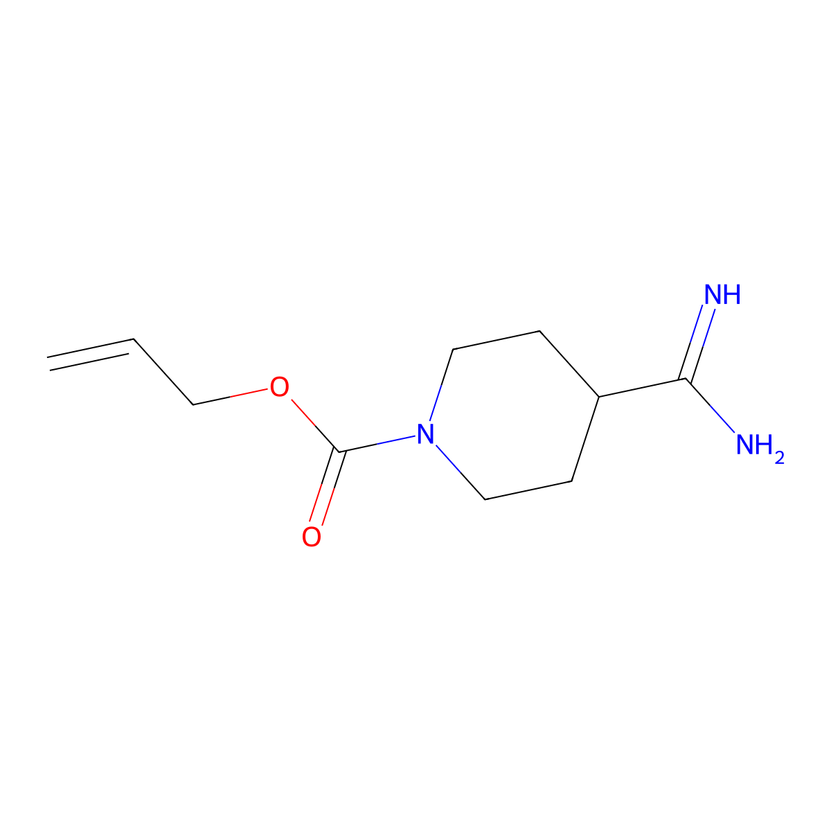 Prop-2-en-1-yl 4-carbamimidoylpiperidine-1-carboxylate molecular structure, CAS 2680750-41-6