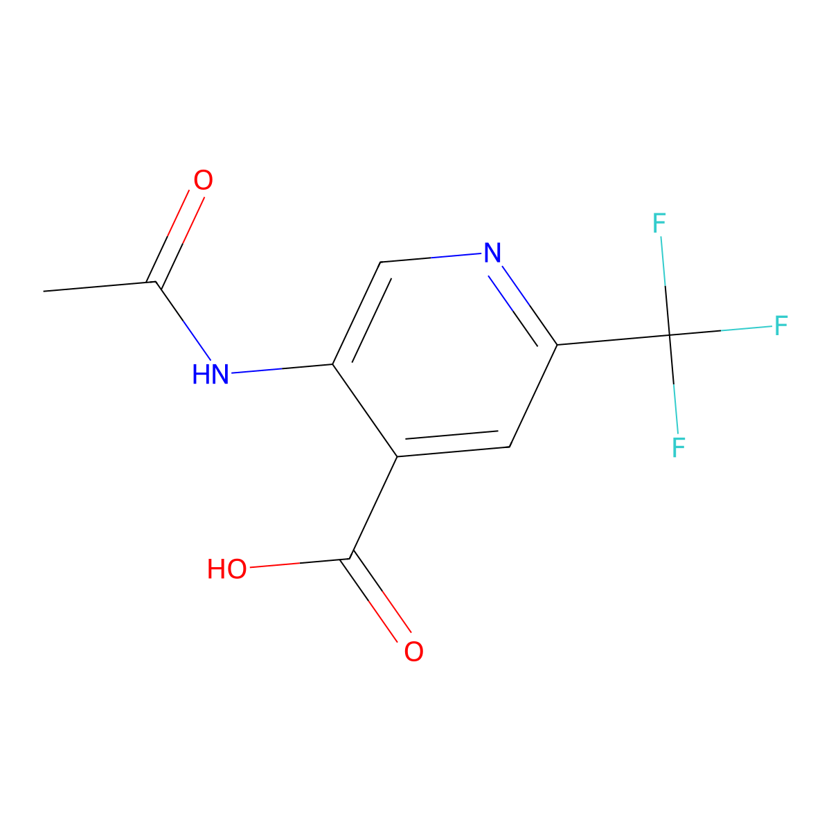 5-Acetamido-2-(trifluoromethyl)pyridine-4-carboxylic acid molecular structure, CAS 2680750-55-2