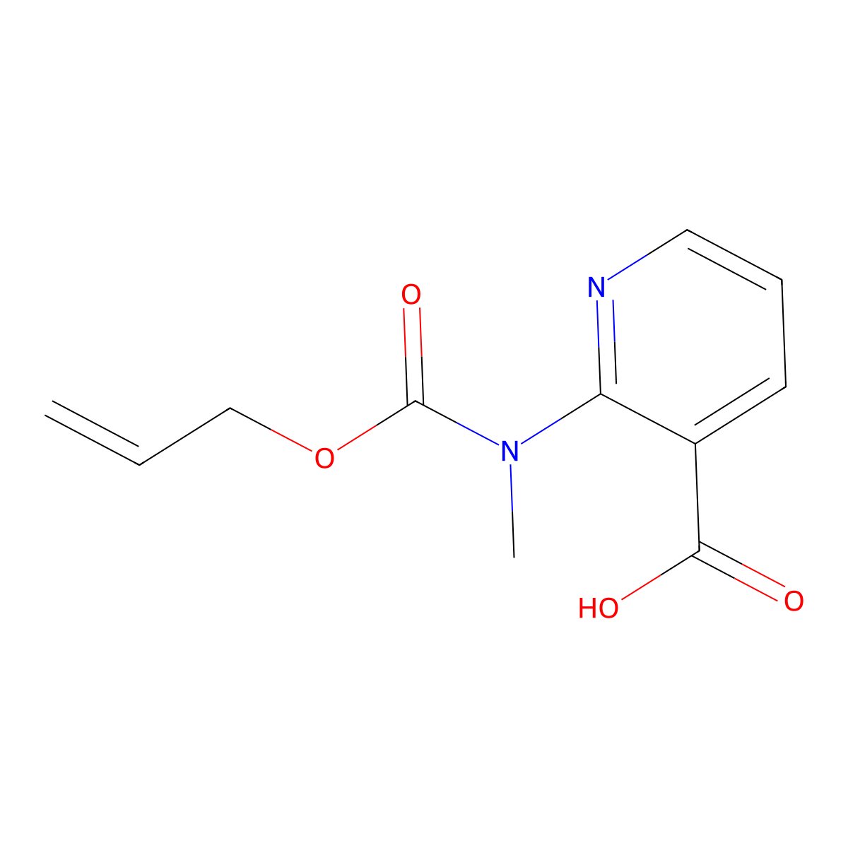 2-{Methyl[(prop-2-en-1-yloxy)carbonyl]amino}pyridine-3-carboxylic acid molecular structure, CAS 2680750-57-4