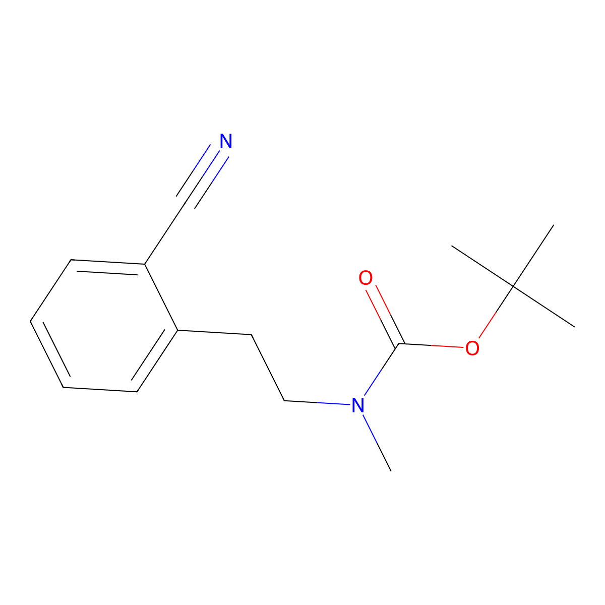 tert-butyl N-[2-(2-cyanophenyl)ethyl]-N-methylcarbamate molecular structure, CAS 2680750-62-1