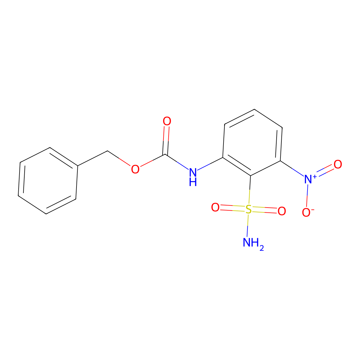 benzyl N-(3-nitro-2-sulfamoylphenyl)carbamate molecular structure, CAS 2680750-77-8