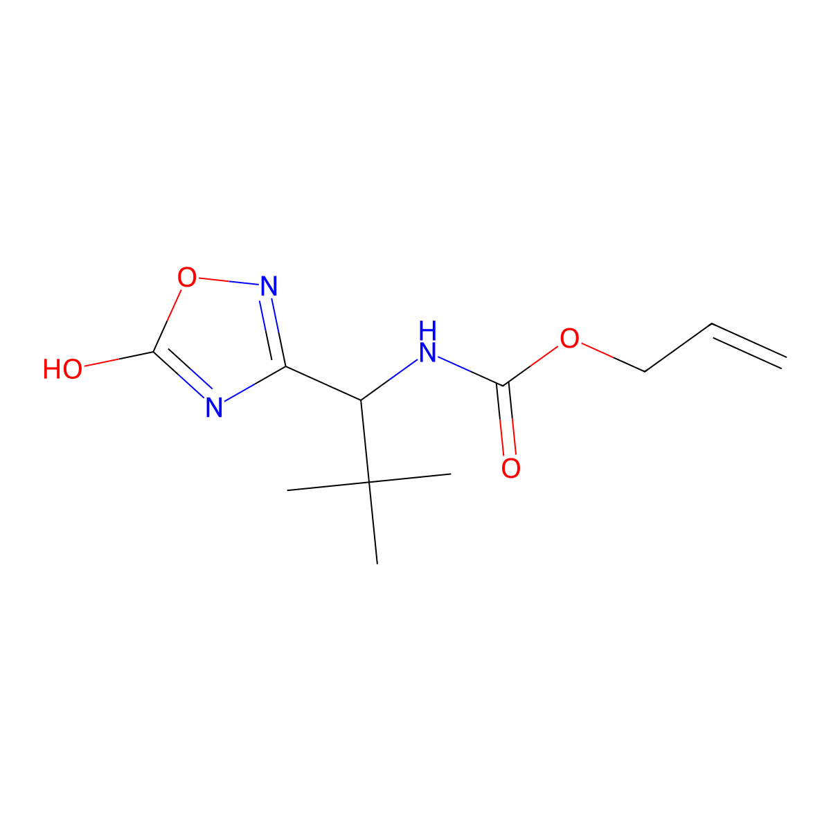 prop-2-en-1-yl N-[1-(5-hydroxy-1,2,4-oxadiazol-3-yl)-2,2-dimethylpropyl]carbamate molecular structure, CAS 2680750-86-9