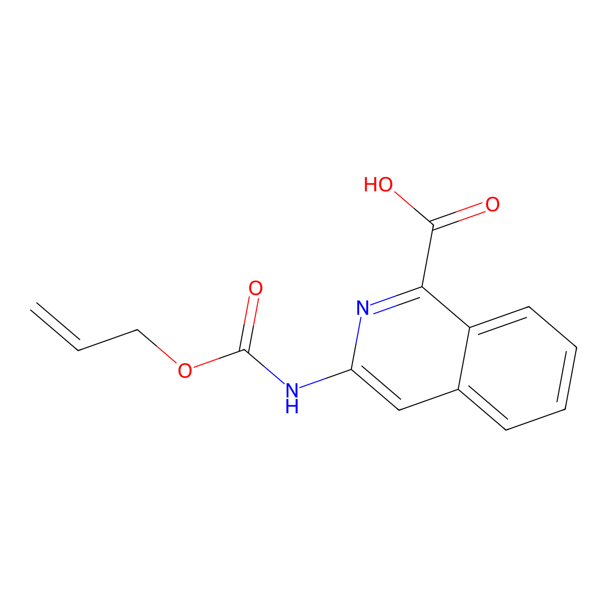 3-{[(Prop-2-en-1-yloxy)carbonyl]amino}isoquinoline-1-carboxylic acid molecular structure, CAS 2680750-89-2