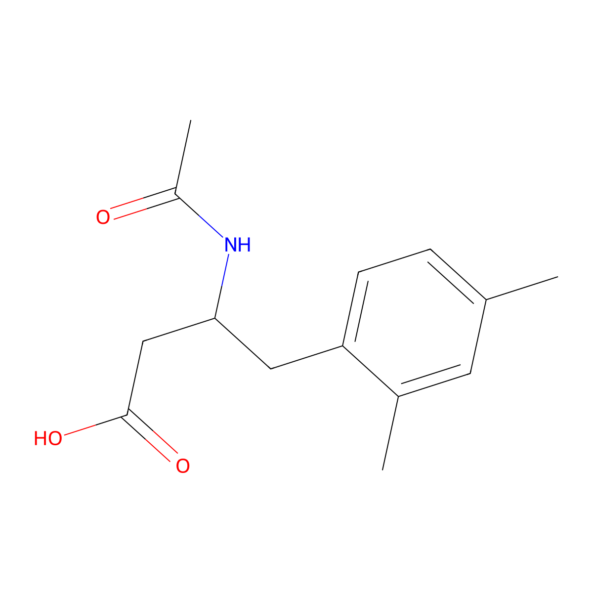4-(2,4-Dimethylphenyl)-3-acetamidobutanoic acid molecular structure, CAS 2680751-12-4