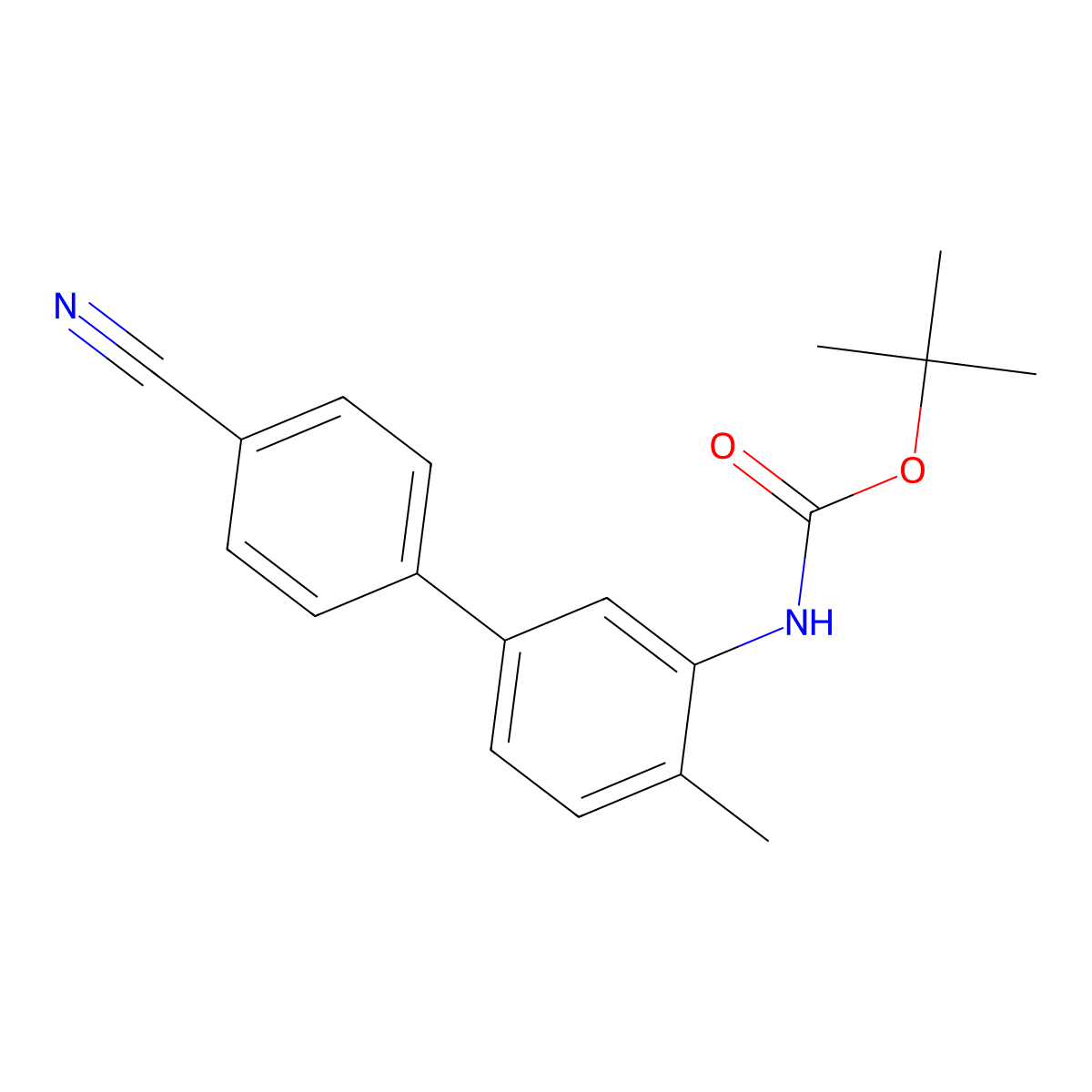 tert-butyl N-{4'-cyano-4-methyl-[1,1'-biphenyl]-3-yl}carbamate molecular structure, CAS 2680751-20-4