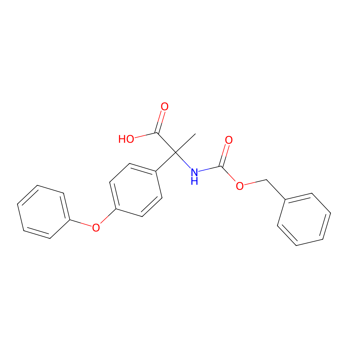 2-{[(Benzyloxy)carbonyl]amino}-2-(4-phenoxyphenyl)propanoic acid molecular structure, CAS 2680751-40-8