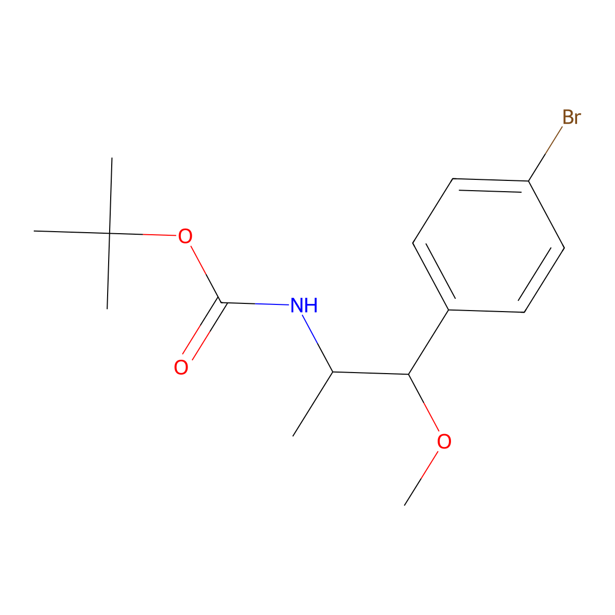 tert-butyl N-[1-(4-bromophenyl)-1-methoxypropan-2-yl]carbamate molecular structure, CAS 2680751-49-7